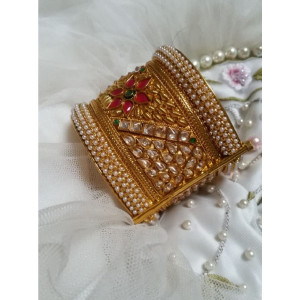 Jewel Art Indian Kara Cuff Style With Lock