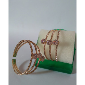 Sadia's Collection Tri-Bangles Zircon Bracelet For Women