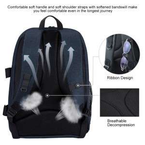 PULUZ Outdoor Portable Waterproof Scratch-Proof Dual Shoulders Camera Backpack Grey