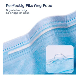 Limelite Care Premium Imported 3 Layer Disposable Surgical Face Mask - Pack Of 5