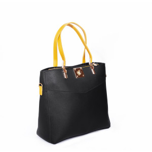 Rangoon Double Strap Tote Hand Bag For Women Black