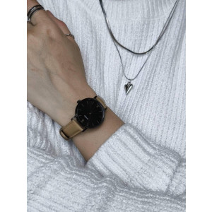 Casio Black Dial Leather Strap Watch For Women (LTP-VT02BL-1A)