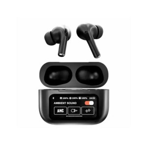 A9 Pro Wireless AirPods with Smart Touch Screen Black