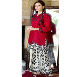 A.A Clothes Embroidered Linen Dress For Women 2 Piece (D-21192)