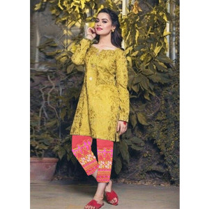 A.A Clothes Embroidered Linen Dress For Women 2 Piece (D-21193)