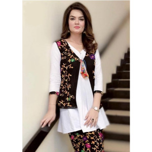 A.A Clothes Embroidered Linen Dress For Women 2 Piece (D-21195)