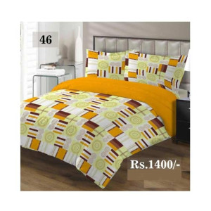 AAM Printed Double Bed Sheet With 2 Pillowcase (1533-46)