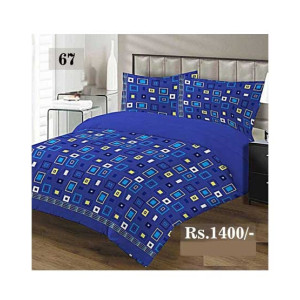AAM Printed Double Bed Sheet With 2 Pillowcase (1533-67)