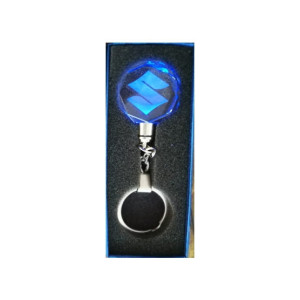 EZ-Shopping Led Light Suzuki Logo Crystal Keychain