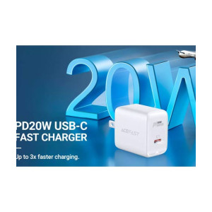 Acefast 20W Single USB-C Fast Charger White (ACE-0004)