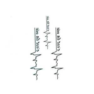 Muzamil Store Electrocardiogram Waterproof Temporary Tattoo Black
