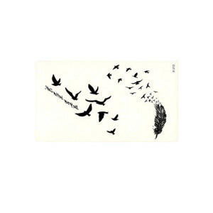 Muzamil Store Flying Birds Removable Tattoo Stickers Black