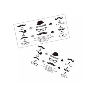 Muzamil Store Waterproof Gentleman Hat Glasses Tattoo Black