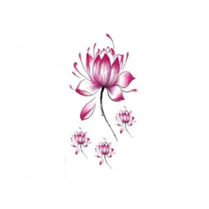 Muzamil Store Red Heart Blossom Flower Temporary Tattoo Sticker