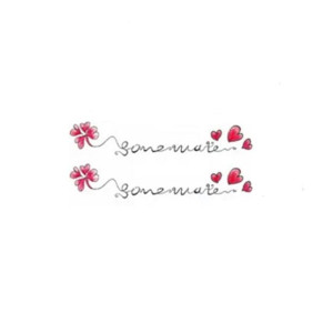 Muzamil Store Red Heart Blossom Flower Temporary Tattoo Sticker