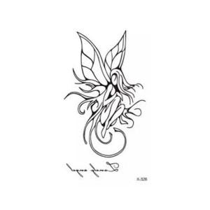 Muzamil Store Angel Style Water Resistant Tattoo Sticker Black