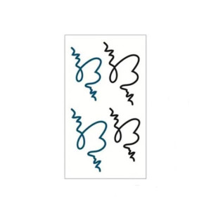 Muzamil Store Messy Heart Waterproof Tattoo Sticker Black