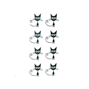 Muzamil Store Cat Scare Cartoon Waterproof Tattoo Sticker Black