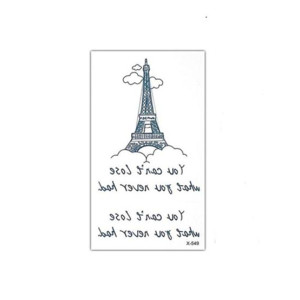 Muzamil Store Eiffill Tower Art Makeup Tattoo Sticker Black