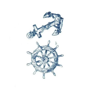 Muzamil Store Anchor Flash Temporary Tattoo Sticker Black