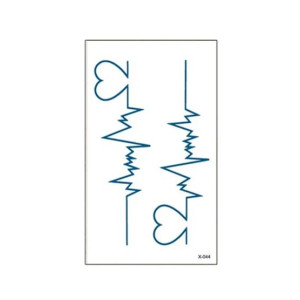 Muzamil Store Love Heartbeat Wave Temporary Tattoo Sticker