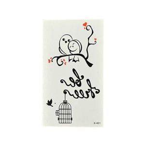 Muzamil Store Bird Cage Small Cute Temporary Tattoo Sticker