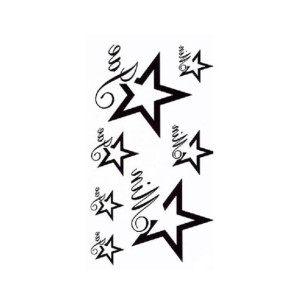 Muzamil Store Star Design Love Alphabet Temporary Tattoo Sticker