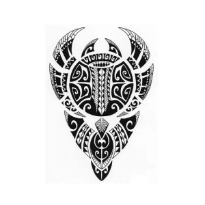 Muzamil Store Polynesian Bull Temporary Tattoo Sticker