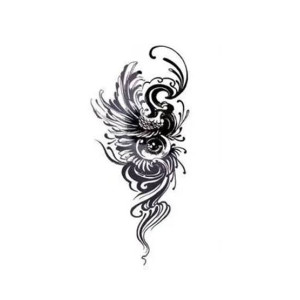 Muzamil Store Eyes phoenix Flash Temporary Tattoo Sticker Black