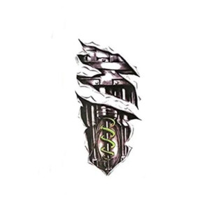Muzamil Store 3D Modern Halloween Temporary Tattoo Sticker Black