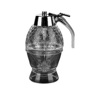 Muzamil Store No Drip Glass Honey Dispenser With Stand
