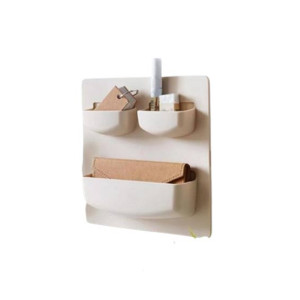 Muzamil Store Wall Rack Plastic Holder - Beige
