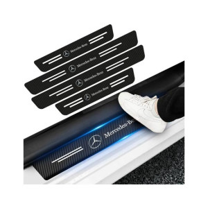 Muzamil Store Car Door Fiber Stickers For Mercedes Benz 4Pcs