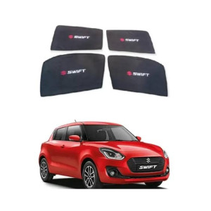 Muzamil Store Sun Side Windows Shades With Logo Suzuki Swift (2022-2023)