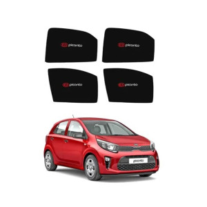 Muzamil Store Sun Side Windows Shades With Logo KIA Picanto (2019 to 2023)