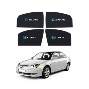Muzamil Store Sun Side Windows Shades With Logo Honda Civic (2001 to 2005)
