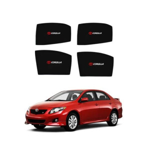 Muzamil Store Sun Windows Shades With Logo Toyota Corolla (2010-2014)