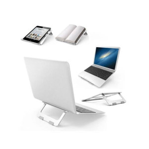 Muzamil Store Aluminum Foldable Cooling Laptop Stand Silver