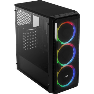 AeroCool SI-5200 RGB Acrylic Panel Mid-Tower Gaming Case Black