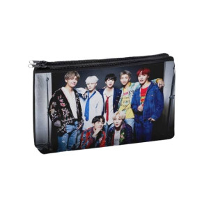 Traverse BTS Army Digitally Printed 2 Zipper Pencil Pouch (1055)