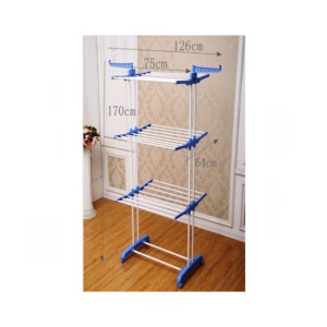 AGM Portable 3 Tier Clothes Drying Stand Blue/White