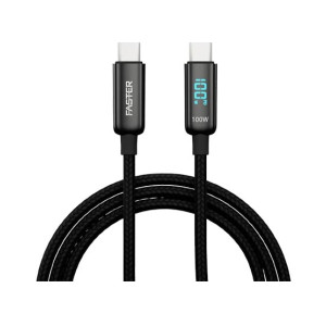 Faster VI-100W Type C to Type C Charging Cable Black