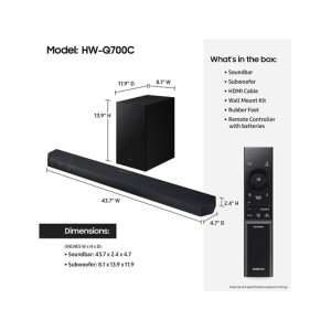 Samsung 3.1.2 Ch Bluetooth Soundbar With Subwoofer (HW-Q700C)