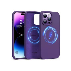 Torras Magnetic Silicone Shockproof Case For iPhone 14 Pro Max Deep Purple (AMT-6271)