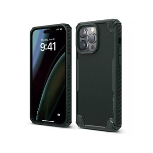 Elago Armor Carbon Fiber Texture Shockproof Case For iPhone 14 Pro Max Dark Green (AMT-6668)