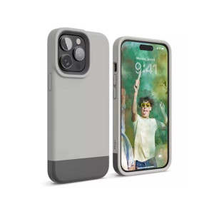 Elago Glide Armor Shockproof Case For iPhone 14 Pro Max Stone/Dark Grey (AMT-6694)