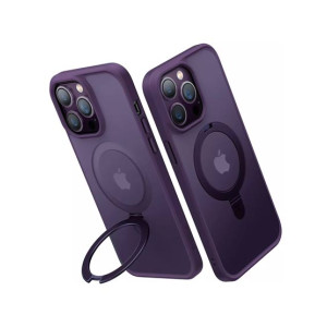 Torras UPRO OStand Shockproof Case For iPhone 14 Pro - Deep Purple (AMT-6768)