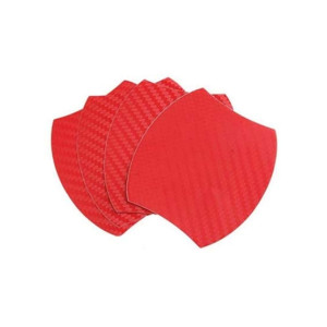 M.Mart Car Door Handle Fiber Sticker Red Pack Of 4
