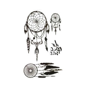 M-Mart Dream Catcher Temporary Tattoo Sticker Black