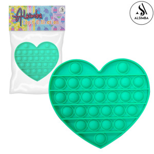 Alsimba Push Popit Bubble Silicone Toy Heart Shape Random Color (AS-0033)
